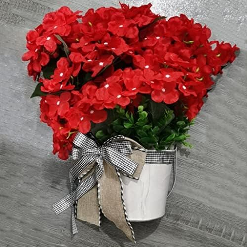 זר פרחים אדום מלא מלאכותי של yfqhdd קישוטי קיר קיר מלא מלאכותי.