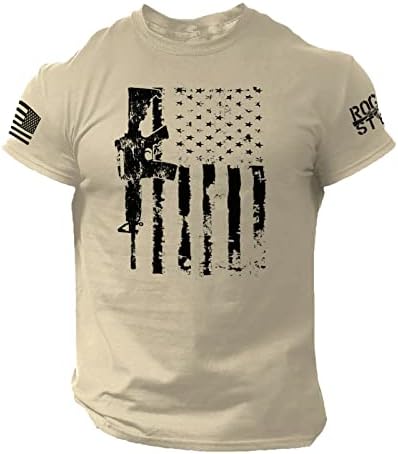חולצות T פטריוטיות של Ruiruilico לגברים 4 ביולי אמריקה דגל קיץ שרוולים קצרים מזדמנים