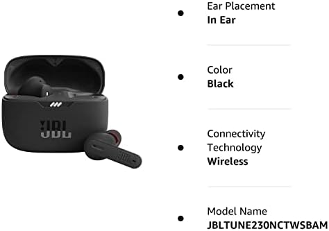 JBL Tune 230NC TWS TRUM True Wireless in -Roade Pulling אוזניות - שחור