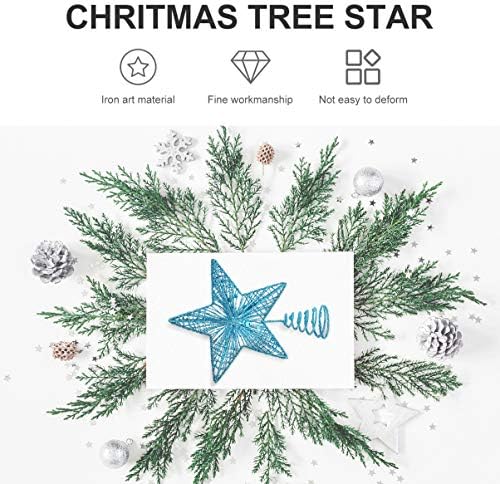 עץ Kesyoo Topper עץ חג המולד עץ חג המולד כוכב דקורטיבי נצנצים עץ כוכב קישוט