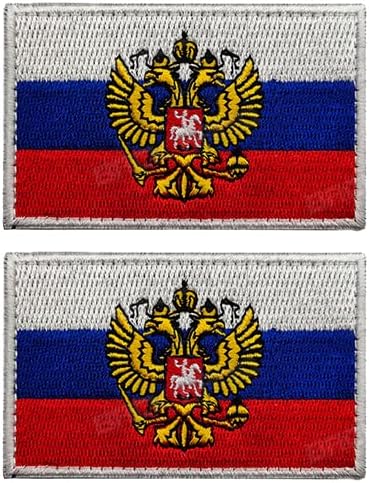 2 יחידים רוסיה דגל טלאים רקומים לתיקון רקמה טלאי טלאי טלאי וולאה רקום
