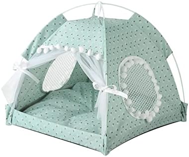 WODMB חיות מחמד אוהל בית דפסת פרחים סגול מיטת אוהל מקורה מתקפל קיפול ניידים נעימים מיטת מיטה
