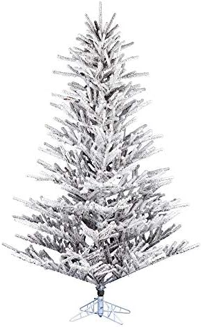 Vickerman 6 'x 54 מקל נוהר אורן עץ חג המולד מלאכותי, מונה - עץ פו מכוסה שלג - עיצוב בית מקורה עונתי