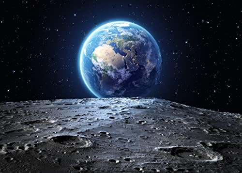 בלקו 12 על 10 רגל בד חלל החיצון רקע יקום רקע כדור הארץ ירח משטח מרוהט על ידי נאסא כוכב כוכבים צילום רקע עבור מסיבת יום הולדת קישוט פוטושוט