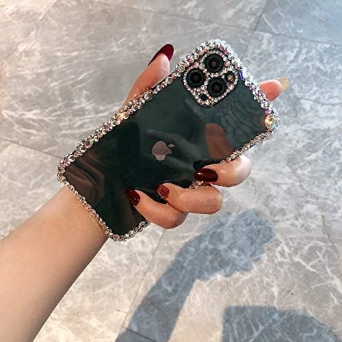 Moseza תואם לאייפון 13 Pro Max Case Luxury Bling Bling Rhinestone Thone Case for Women Girl 3D יהלום סיליקון סיליקון ברור כיסוי מגן