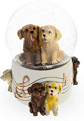כלבים עם מסיבות גלוב שלג של מים מוזיקליים