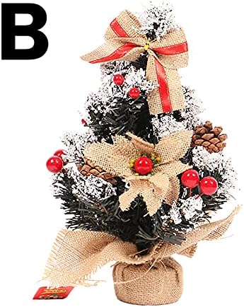 עץ חג המולד מלאכותי עץ חג המולד מיניאטורי עם קישוטים תלויים קישוטי חג המולד סט קישוטים