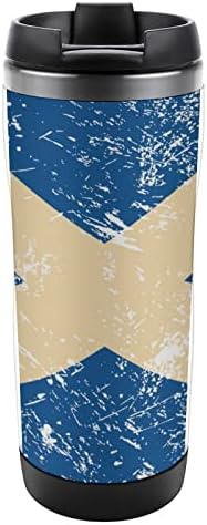 דגל רטרו של סקוטלנד ספלי קפה נסיעות עם כוסות מבודדות מכסה בקבוק מים קיר כפול
