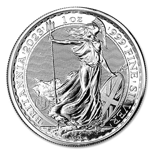 2023 מגרש של מטבעות בריטניה בריטניה בריטית של 1 גרם על ידי המנטה המלכותית המבריקה ללא מחזור עם תעודות אותנטיות £ 2 bu