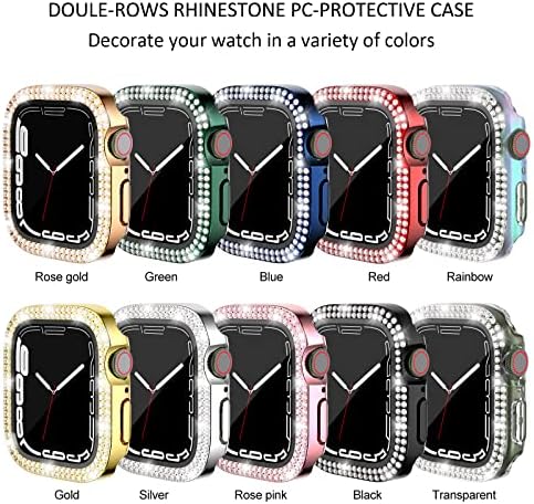 להקות Deallee תואמות את IWatch Series 8 Ultra 49 ממ, Bling Rhinestone Diamond Metal Strap עם החלפת כיסוי מארז מגן ל- Apple Watch Ultra
