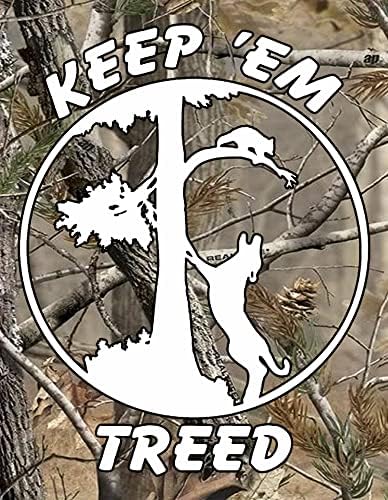 מדבקות ויניל שומרות על Treedcoon Hunting Racoon Hound כלב גדול 3 חבילות בגודל מגוון מגוון מדבקות מדבקות לרכב למדבקות טלפון נייד הידרו.
