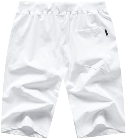 מכנסיים קצרים גברים מזדמנים קלאסיים מתאימים מכנסי חוף קיץ עם כיסי מותניים אלסטיים וכיסי רוכסן