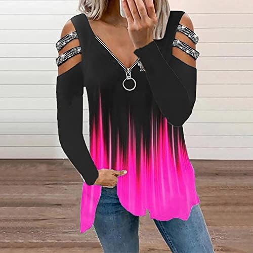 צמרות כתף קרה של Zefotim לנשים 2023 שרוול ארוך פרחוני סקסי יוצאים חולצות חולצות וינטג 'מזדמנים אופנה ...