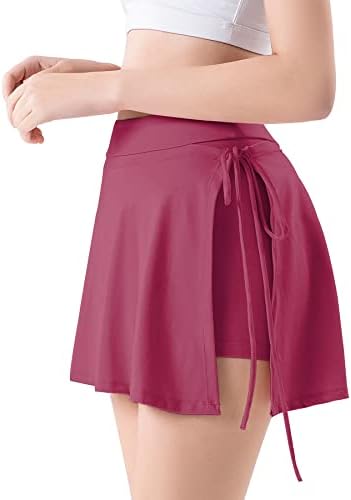 חצאיות Tennis Skorts של Zando לנשים עם כיסים מותניים גבוהים ספורט ספורט אימון חצאית גולף עם חריץ לבנות