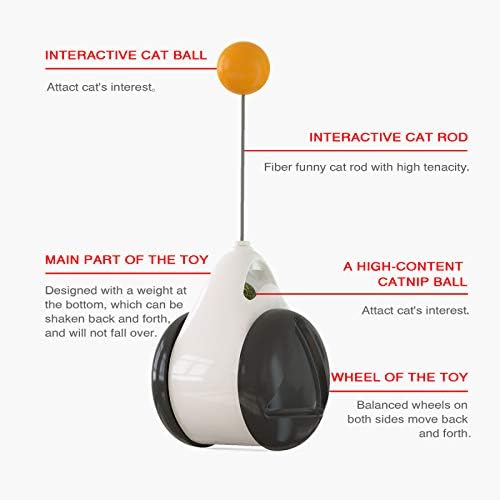 צעצועי חיית מחמד של HONP, צעצועי חתול מכונית מאוזנים, צעצועים לחתולים אינטראקטיביים, צעצועי כדור לחיות מחמד, צעצועים לחתולים מעניינים,