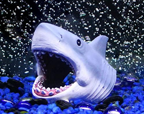 לסתות פן-פלאקס מורשות רשמית עם צרור קישוט אקווריום עם 2 חלקים-כולל התקפת סירות ושחייה של כריש-קטן
