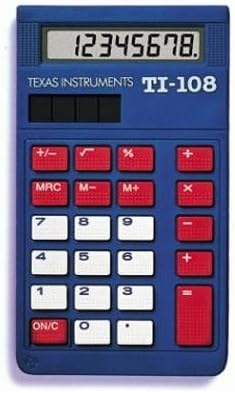 מכשירי טקסס TI -108 מחשבון פשוט - 8 תו - LCD - מופעל סולארי - חבילה של 10