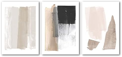 לבן שחור לבן בז 'מופשט קיר קיר קיר קנבס בז' מופשט ציור מופשט תקציר הדפסים פוסטר לסלון עיצוב קיר מינימליסטי קיר ארט גיאומטריה בוהו הדפסים