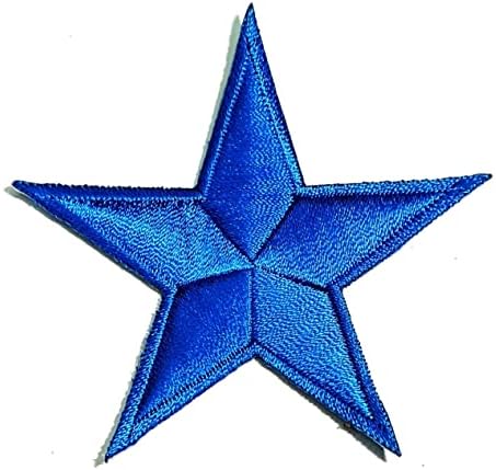קליינפלוס 3 יחידות. כחול כוכב רקום תיקון בד מדבקת קריקטורה ילדי ילדים ברזל על לתפור על מזכרות מתנה תיקוני לוגו חולצות מעילי תיק תרמילי