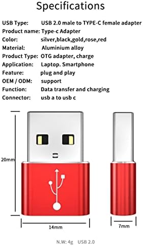 מתאם גלי Box התואם לבנג ואולופסן Beoplay E8 Sport-USB-A עד C PortChanger, USB Type-C OTG USB-A המרה נתוני טעינה-מכסף מתכתי