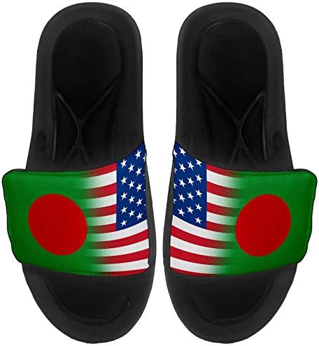 ExpressItbest מרופד סנדלים/שקופיות לגברים, נשים ונוער - דגל בנגלדש - דגל בנגלדש