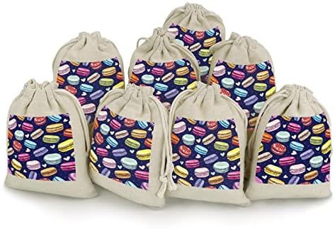 מגוון מקרונים מקרון שרוכי אחסון שקיות סוכריות מתנת שקיות לשימוש חוזר מתקפל וקומפקטי רב תכליתי כיס חבילה 8 יחידות