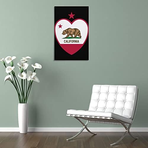 דגל קליפורניה מודפס ציור מודפס קיר אמנות יצירות אמנות מודרניות תמונה תלויה אנכית לקישוט הבית בחדר השינה