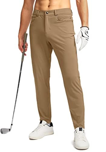 G מכנסי גולף של גברים הדרגתיים מכנסיים עם 6 כיסים מכנסי שמלה רזים לגברים מטיילים עבודה מזדמנת