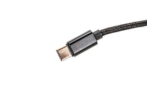 RDIQ USB -C לכבל טעינה מהיר של ברק, 6.6 רגל, USB סוג C טעינה תואם לסמסונג, MacBook, iPhone ועוד - שחור