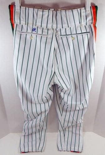 1991 ניו יורק Mets D.J Dozler 12 משחק משומש מכנסיים לבנים סנט פטריק 34-27 81 - משחק משומש מכנסי MLB