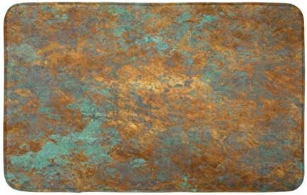 16 24 כתום נחושת בציר ברונזה חלודה מתכת פטינה קיר ישן מפנק אמבטיה דקור אמבטיה שטיח עם החלקה גיבוי