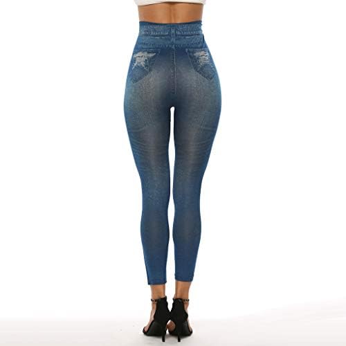 נשים מודפס מכנסי ג ' ינס ירך מעלית להחטיא את המטרה רזה חיקוי קאובוי מכנסיים