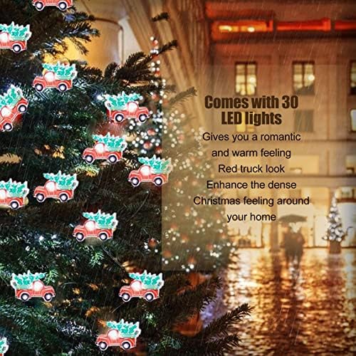 אורות פיות עץ חג המולד של Atyhao, אורות מיתרי משאיות אדומות סוללה פיות המופעלות אורות מיתרים חמים אור LED חווה בית חווה חג המולד קישוטי