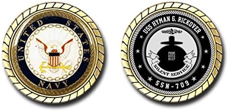 USS Hyman G Rickover SSN -709 מטבע אתגר הצוללת של חיל הים האמריקני - מורשה רשמית