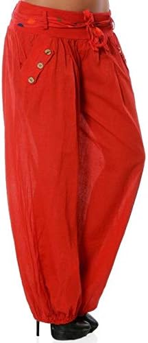 UKTZFBCTW צבע מוצק מזדמן מכנסיים רחבים ארוכים רופפים ספורט נשים מכנסיים מכנסיים אלסטיים משלוח חוף רוז אדום 3XL