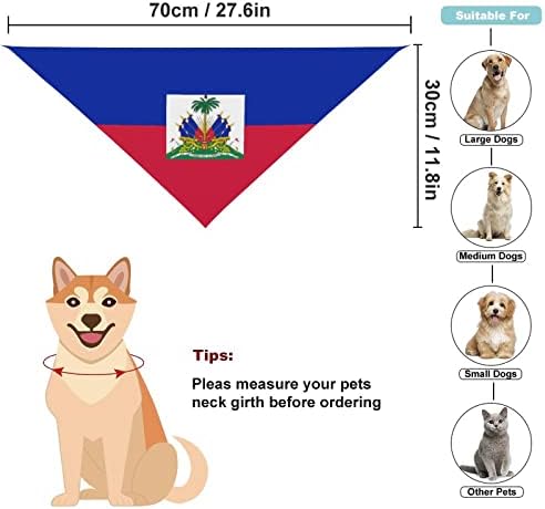 דגל של האיטי כלב בנדנה לחיות מחמד צעיף משולש ליקוק מודפס מטפחת אבזרים
