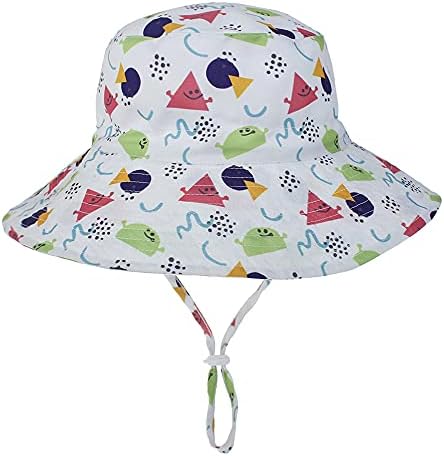 תינוק בני בנות רחב שולי סנטר-רצועת דלי כובע עד 50 + שמש הגנה מתכוונן קיץ חוף ספארי דיג כובע
